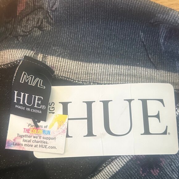 HUE women's leggings floral print pink/purple/grey M/L NWT! - Picture 5 of 7